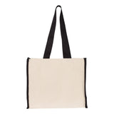 Q1100 Q-Tees 14L Tote with Contrast-Color Handles Natural/ Black