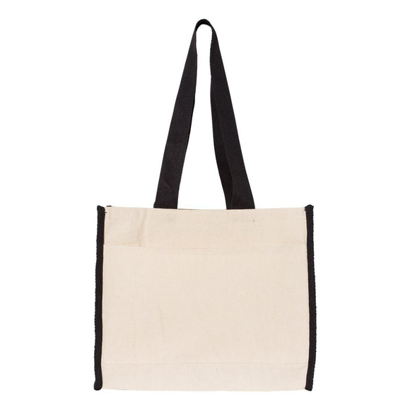 Q1100 Q-Tees 14L Tote with Contrast-Color Handles Natural/ Black