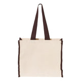 Q1100 Q-Tees 14L Tote with Contrast-Color Handles Natural/ Chocolate