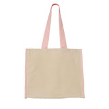 Q1100 Q-Tees 14L Tote with Contrast-Color Handles Natural/ Light Pink