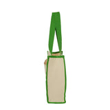 Q1100 Q-Tees 14L Tote with Contrast-Color Handles Natural/ Lime