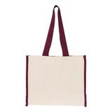 Q1100 Q-Tees 14L Tote with Contrast-Color Handles Natural/ Maroon