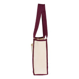 Q1100 Q-Tees 14L Tote with Contrast-Color Handles Natural/ Maroon