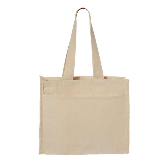 Q1100 Q-Tees 14L Tote with Contrast-Color Handles Natural/ Natural