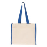 Q1100 Q-Tees 14L Tote with Contrast-Color Handles Natural/ Royal