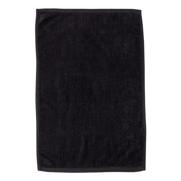 T200 Q-Tees Hemmed Hand Towel Black