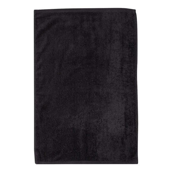 T300 Q-Tees Deluxe Hemmed Hand Towel Black