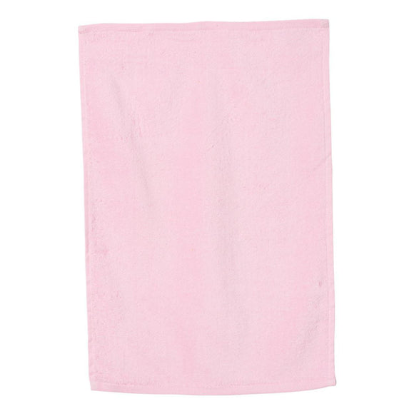 T300 Q-Tees Deluxe Hemmed Hand Towel Light Pink