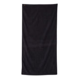 QV3060 Q-Tees Velour Beach Towel Black