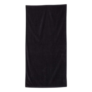 QV3060 Q-Tees Velour Beach Towel Black