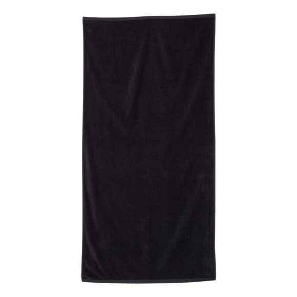 QV3060 Q-Tees Velour Beach Towel Black