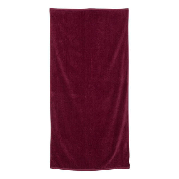 QV3060 Q-Tees Velour Beach Towel Maroon