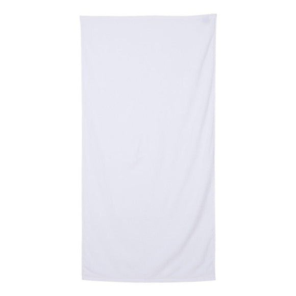 QV3060 Q-Tees Velour Beach Towel White