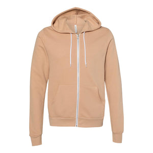 3739 BELLA + CANVAS Sponge Fleece Full-Zip Hoodie Heather Sand Dune