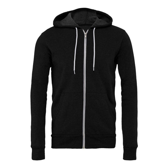 3739 BELLA + CANVAS Sponge Fleece Full-Zip Hoodie Black Heather