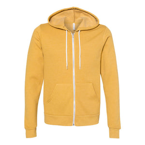 3739 BELLA + CANVAS Sponge Fleece Full-Zip Hoodie Heather Mustard