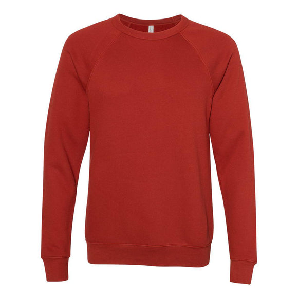 3901 BELLA + CANVAS Sponge Fleece Raglan Crewneck Sweatshirt Brick