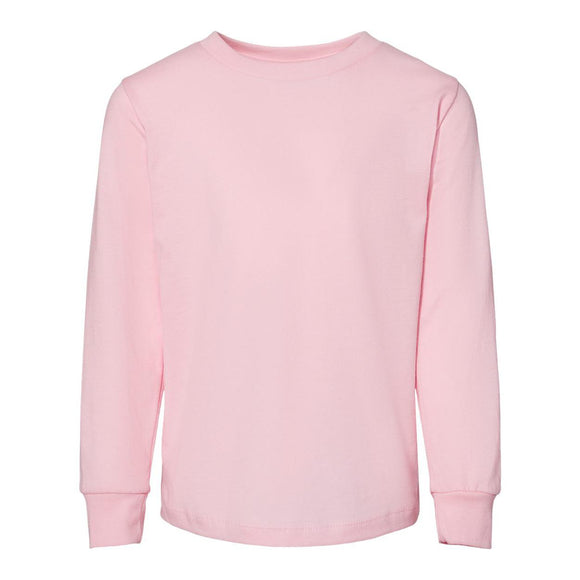 3501T BELLA + CANVAS Toddler Jersey Long Sleeve Tee Pink