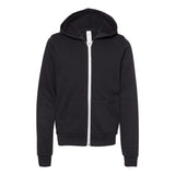 3739Y BELLA + CANVAS Youth Sponge Fleece Full-Zip Hoodie Black