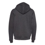 3739Y BELLA + CANVAS Youth Sponge Fleece Full-Zip Hoodie Dark Grey Heather