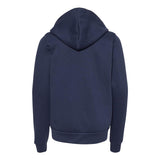 3739Y BELLA + CANVAS Youth Sponge Fleece Full-Zip Hoodie Navy