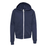 3739Y BELLA + CANVAS Youth Sponge Fleece Full-Zip Hoodie Navy