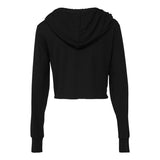 8512 BELLA + CANVAS Women’s Triblend Crop Long Sleeve Hoodie Solid Black Triblend