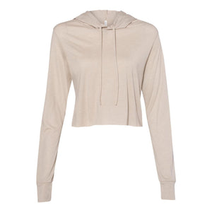 8512 BELLA + CANVAS Women’s Triblend Crop Long Sleeve Hoodie Tan Triblend