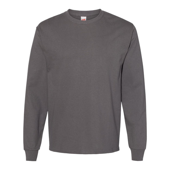 5286 Hanes Essential-T Long Sleeve T-Shirt Smoke Grey