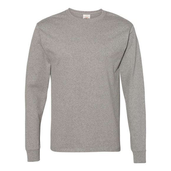 5586 Hanes Authentic Long Sleeve T-Shirt Oxford Grey