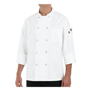 0415 Chef Designs Ten Pearl Button Chef Coat White