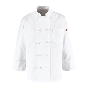 0421 Chef Designs Ten Knot Button Chef Coat White