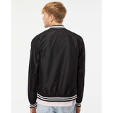 EXP52BMR Independent Trading Co. Lightweight Bomber Jacket Black/ White Stripe