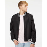 EXP52BMR Independent Trading Co. Lightweight Bomber Jacket Black/ White Stripe