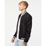 EXP52BMR Independent Trading Co. Lightweight Bomber Jacket Black/ White Stripe