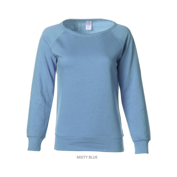 SS240 Independent Trading Co. Juniors’ Heavenly Fleece Lightweight Sweatshirt Misty Blue