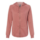 PRM2500Z Independent Trading Co. Women's California Wave Wash Full-Zip Hooded Sweatshirt Dusty Rose