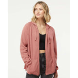 PRM2500Z Independent Trading Co. Women's California Wave Wash Full-Zip Hooded Sweatshirt Dusty Rose