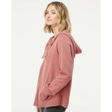 PRM2500Z Independent Trading Co. Women's California Wave Wash Full-Zip Hooded Sweatshirt Dusty Rose