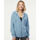 PRM2500Z Independent Trading Co. Women's California Wave Wash Full-Zip Hooded Sweatshirt Misty Blue