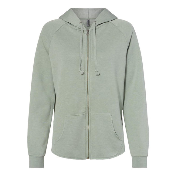 PRM2500Z Independent Trading Co. Women's California Wave Wash Full-Zip Hooded Sweatshirt Sage