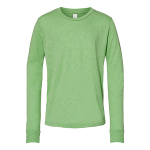 3501Y BELLA + CANVAS Youth Jersey Long Sleeve Tee Green Triblend