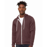 3739 BELLA + CANVAS Sponge Fleece Full-Zip Hoodie Heather Maroon