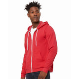 3739 BELLA + CANVAS Sponge Fleece Full-Zip Hoodie Heather Red