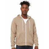 3739 BELLA + CANVAS Sponge Fleece Full-Zip Hoodie Tan