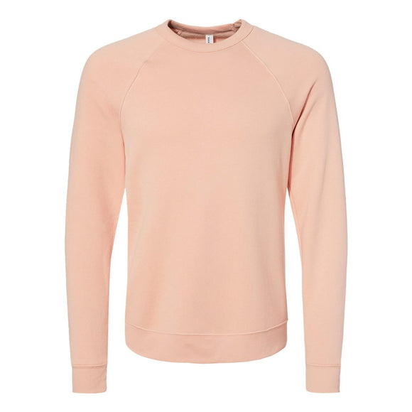 3901 BELLA + CANVAS Sponge Fleece Raglan Crewneck Sweatshirt Peach