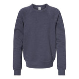 3901Y BELLA + CANVAS Youth Sponge Fleece Crewneck Sweatshirt Heather Navy