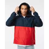 EXP54LWP Independent Trading Co. Lightweight Quarter-Zip Windbreaker Pullover Jacket Classic Navy/ Red