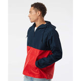 EXP54LWP Independent Trading Co. Lightweight Quarter-Zip Windbreaker Pullover Jacket Classic Navy/ Red