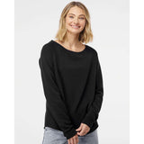 PRM2000 Independent Trading Co. Women's California Wave Wash Crewneck Sweatshirt Black